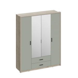 Юми ШК-3514 Шкаф 4-х дверный с зеркалами и ящиками